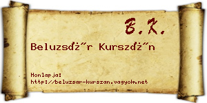 Beluzsár Kurszán névjegykártya